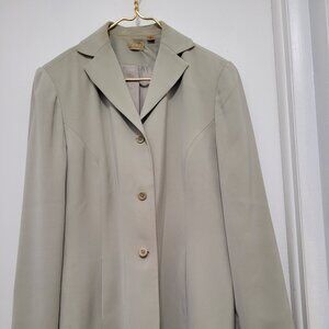 Caslon Blazer Women Polyester Size 16 Long Sleeve Light Green Lining